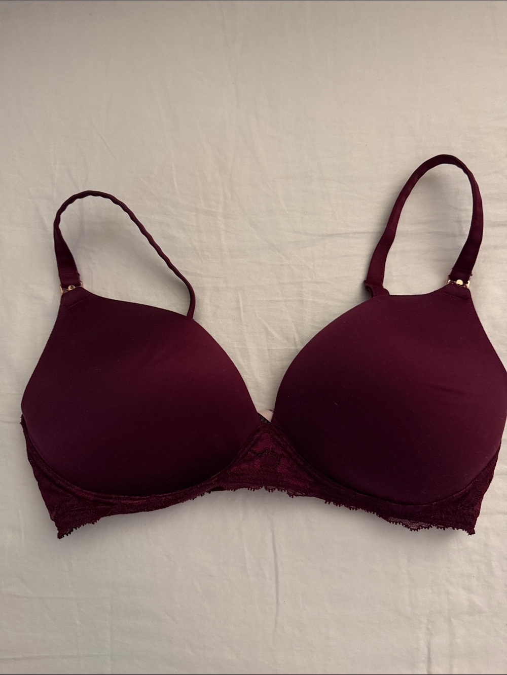 Victorias Secret Lace Trim Nursing Bra - Maroon